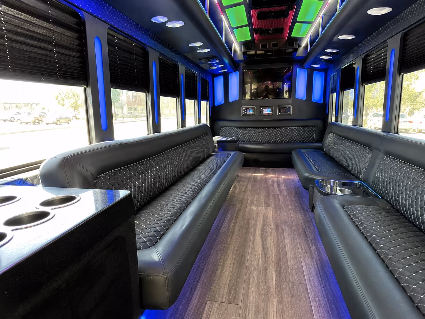 long island 15 passenger party bus inside