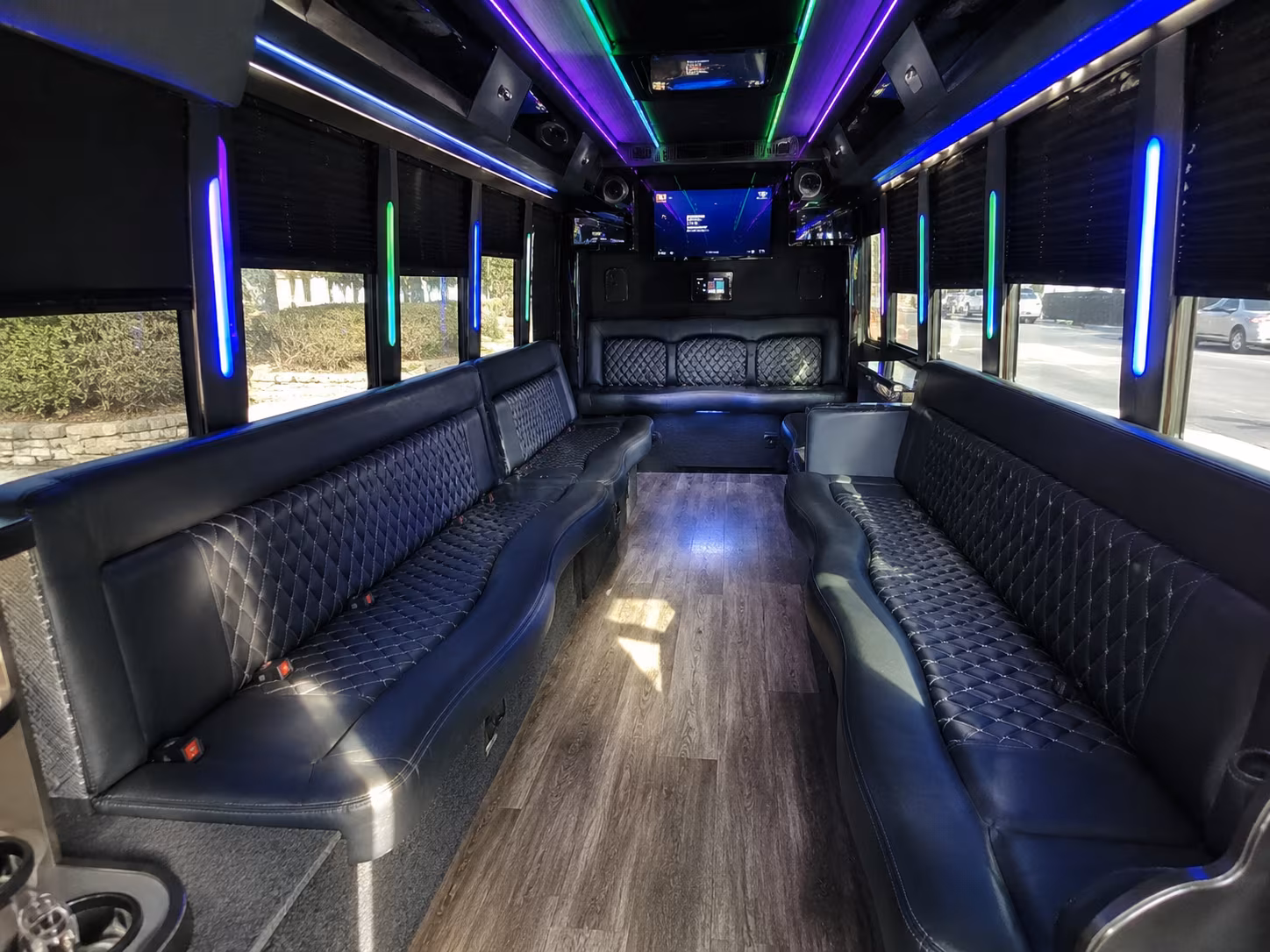 long island 15 passenger party bus interior