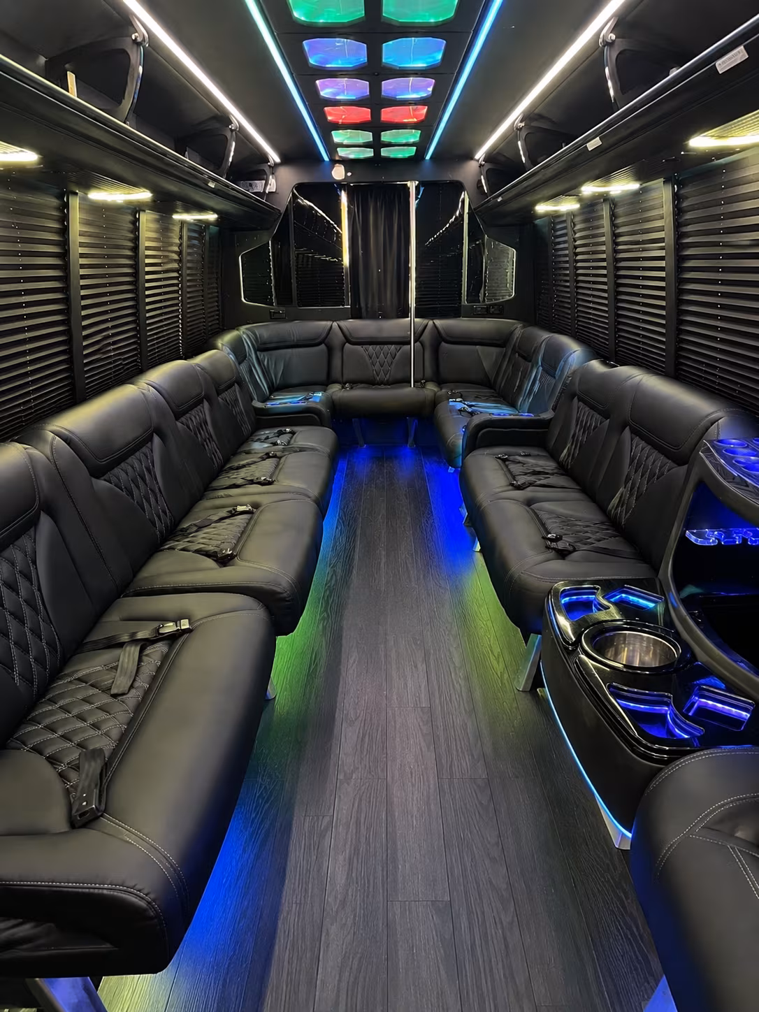 long island 20 passenger party bus interior
