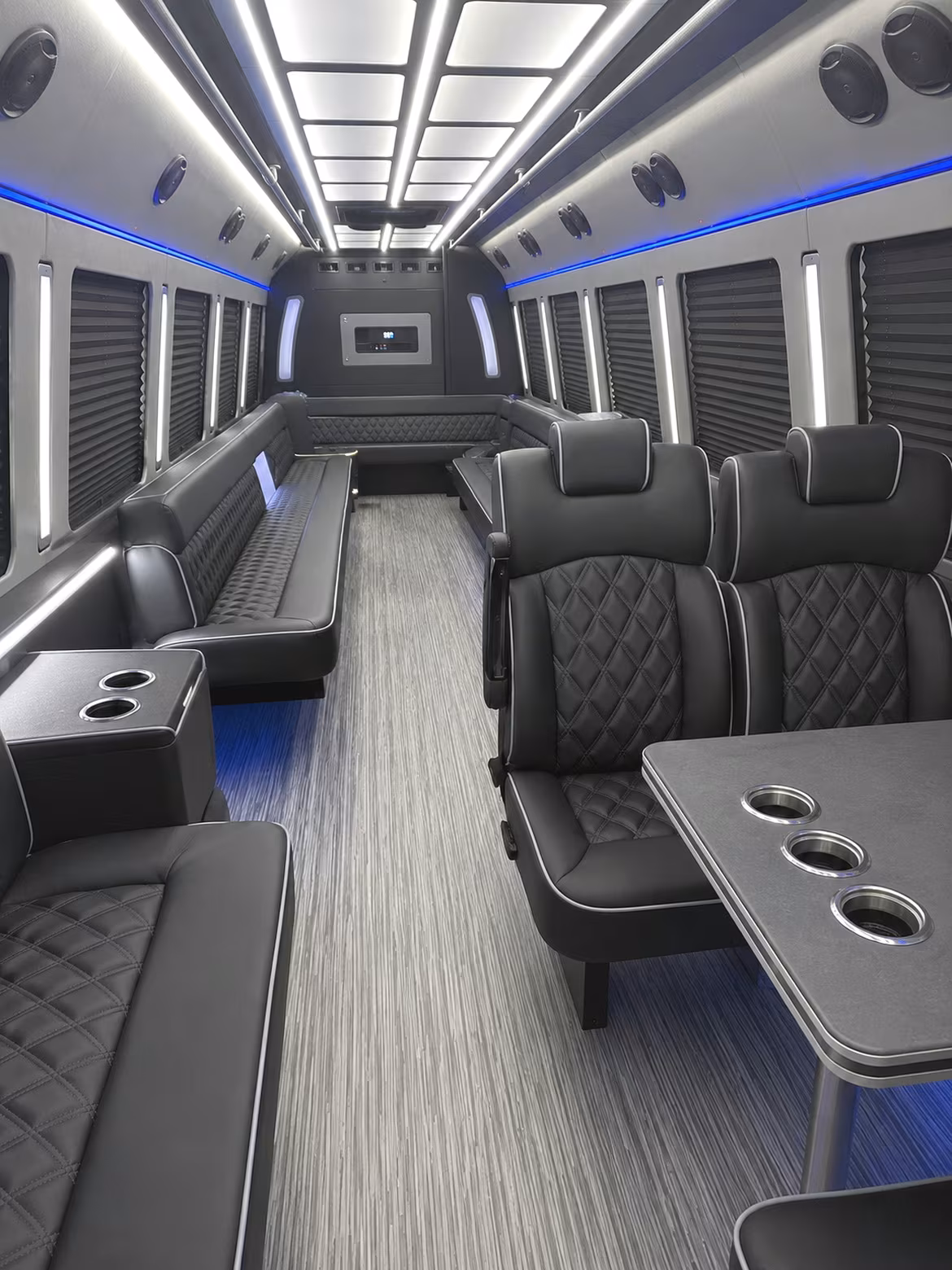 long island 25 passenger party bus inside
