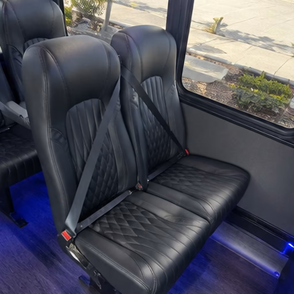 long island 28 passenger minibus interior