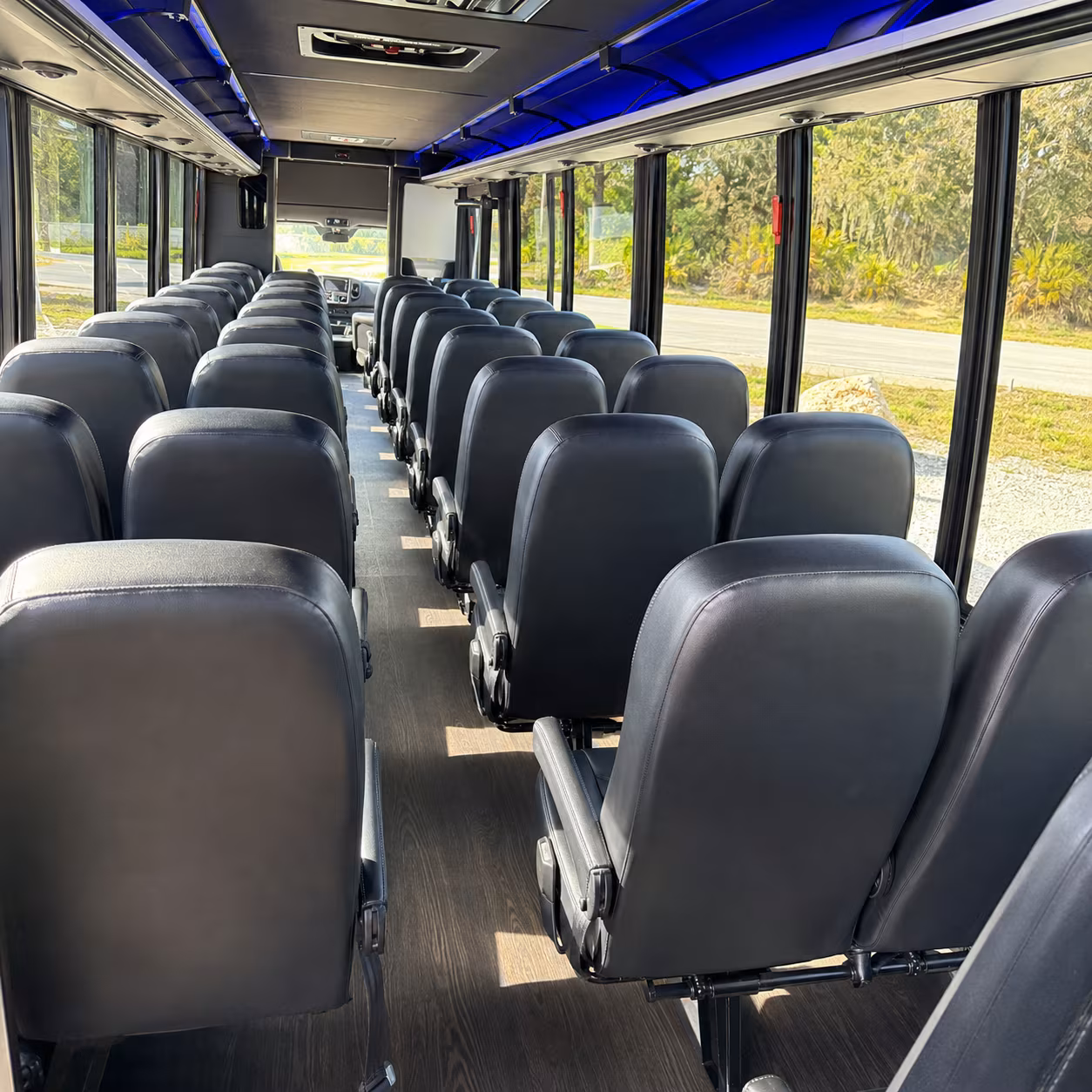 long island 35 passenger minibus interior