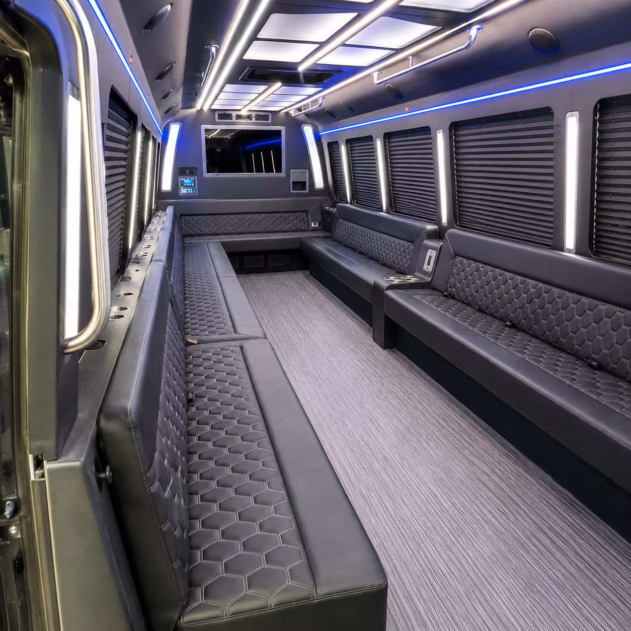 long island 40 passenger party bus interior
