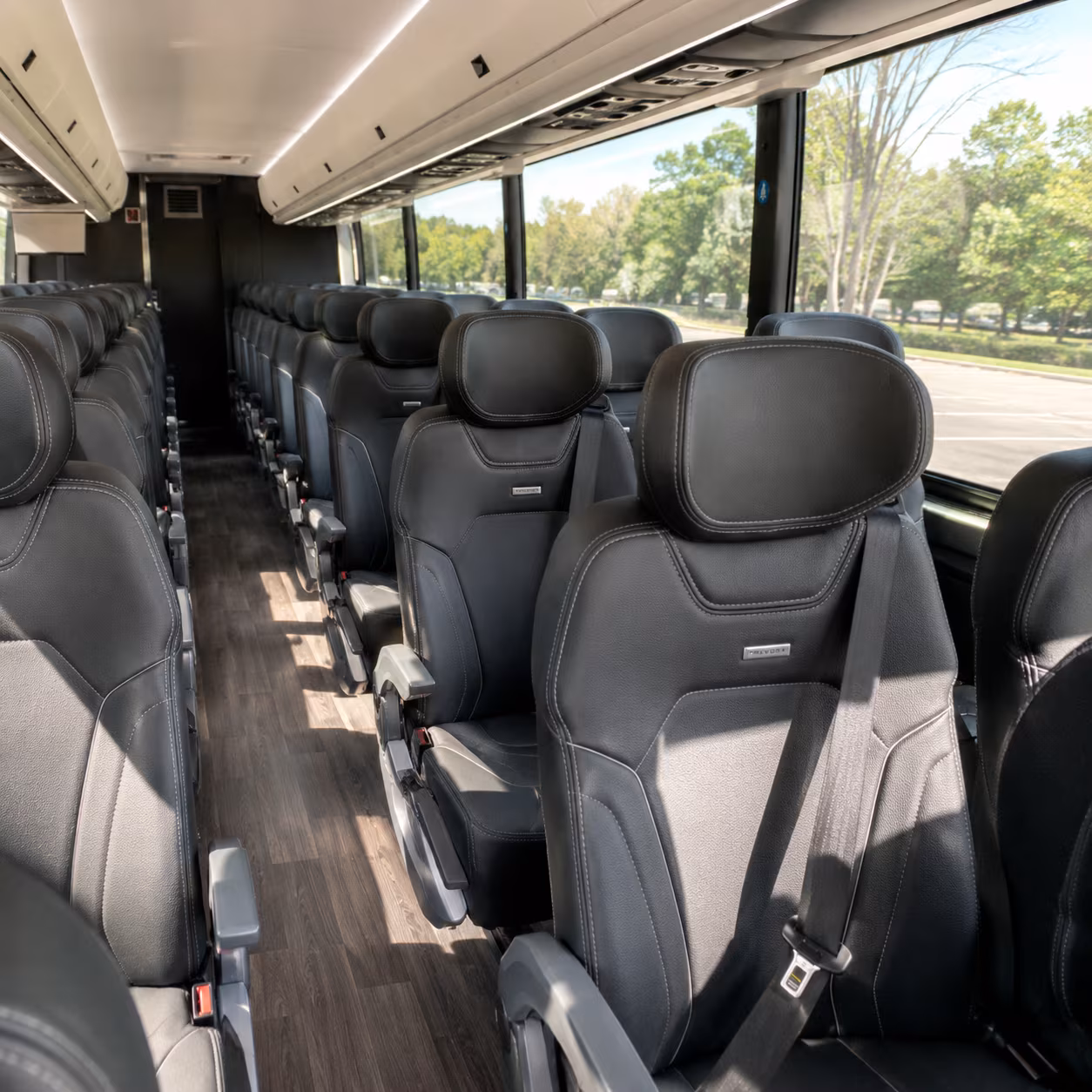 long island 56 passenger charter bus inside