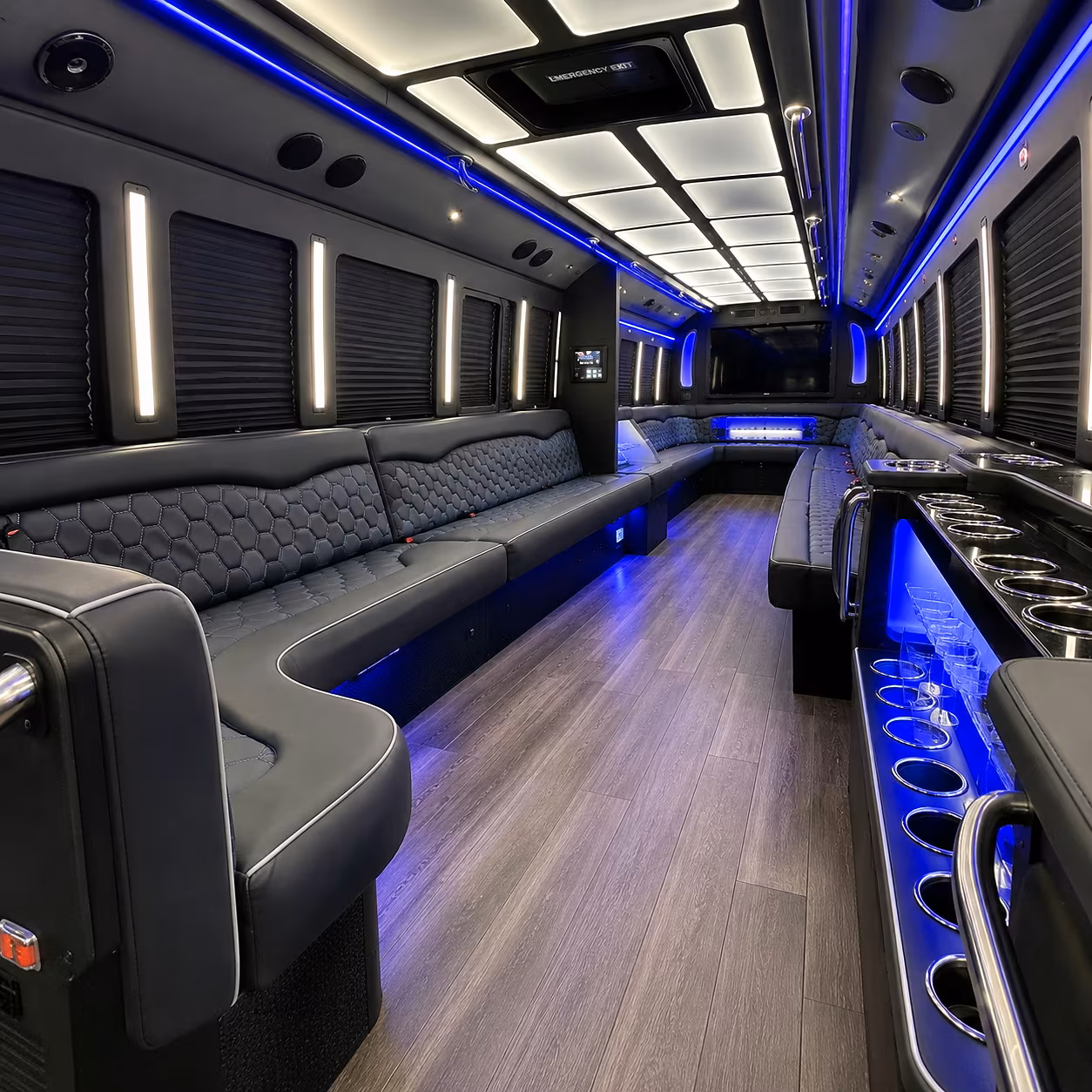 long island party bus rental interior
